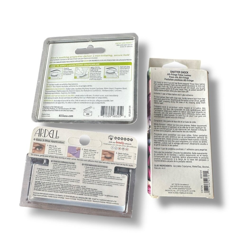 Bundle False Lashes and Glue 2 Pairs Ardell Wet n Wild Kiss - Picture 5 of 5